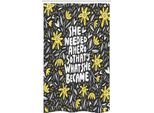 Abakuhaus Citazione Tenda Da Doccia Stretta, Scritta Feminism Flora, Set Decorativo Per Bagno In Tessuto Con Ganci, 120 X 180 Cm, Grigio Giallo