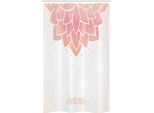 Abakuhaus Tenda Da Doccia Spirituale Stretta, Meditazione Lotus Flower, Set Decorativo Per Bagno In Tessuto Con Ganci, 120 X 180 Cm, Grigio Bianco