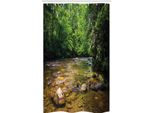 Abakuhaus Tenda Da Doccia Stretta Appalachian, Foto Del Fiume Oconaluftee, Set Decorativo Per Bagno In Tessuto Con Ganci, 120 X 180 Cm, Verde Lime E Grigio Antracite