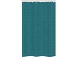 Abakuhaus Tenda Da Doccia Astratta Stretta, Linee Ondulate Moderne E Pois, Set Decorativo Per Bagno In Tessuto Con Ganci, 120 X 180 Cm, Blu Petrolio