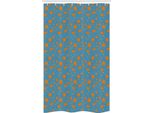 Abakuhaus Tenda Da Doccia Stretta Arancione E Blu, Fiori Con Peduncolo Sottile, Set Decorativo Per Bagno In Tessuto Con Ganci, 120 X 180 Cm, Turchese E Arancione Scuro
