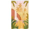 Abakuhaus Tenda Da Doccia Stretta Garten Mist, Morbido Paradiso Tropicale, Set Decorativo Per Bagno In Tessuto Con Ganci, 120 X 180 Cm, Multicolore
