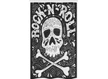Abakuhaus Tenda Da Doccia Stretta Rock'n'Roll, Teschi Gotici Elaborati, Set Decorativo Per Bagno In Tessuto Con Ganci, 120 X 180 Cm, Grigio Antracite E Bianco