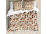 Abakuhaus Copripiumino Tea Party, Biscotti A Forma Di Cuore, Antiacaro, Adatto A Chi Soffre Di Allergie, Con Federe, 200 Cm X 200 Cm - 80 X 80 Cm, Multicolore