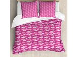 Abakuhaus Ti Amo Copripiumino, Nuvole Divertenti, Antiacaro, Adatto A Chi Soffre Di Allergie, Con Federe, 155 Cm X 220 Cm - 80 X 80 Cm, Magenta Rosa Pallido