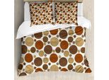 Abakuhaus Copripiumino In Tessuto Color Cioccolato, Motivo Vintage, Antiacaro E Anallergico, Con Federe, 155 Cm X 220 Cm - 80 X 80 Cm, Multicolore