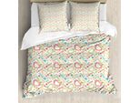 Abakuhaus Ti Amo Copripiumino, Childish Scribble, Antiacaro Adatto A Chi Soffre Di Allergie Con Federe, 155 Cm X 220 Cm - 80 X 80 Cm, Multicolore