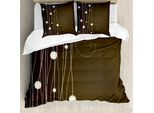 Abakuhaus Copripiumino In Cotone, Linee A Pois Vintage, Antiacaro E Anallergico, Con Federe, 155 Cm X 220 Cm - 80 X 80 Cm, Beige Marrone