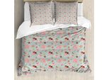 Abakuhaus Copripiumino Tea Party, Fiori E Pasticcini, Antiacaro E Anallergico, Con Federe, 155 Cm X 220 Cm - 80 X 80 Cm, Multicolore