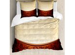 Abakuhaus Copripiumino In Cotone, Motivi Vittoriani, Antiacaro, Adatto A Chi Soffre Di Allergie, Con Federe, 155 Cm X 220 Cm - 80 X 80 Cm, Beige Marrone