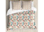 Abakuhaus Copripiumino Asiatico, Natura Giapponese, Antiacaro, Adatto A Chi Soffre Di Allergie, Con Federe, 155 Cm X 220 Cm - 80 X 80 Cm, Salmone Pallido Verde Blu