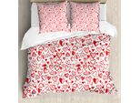 Abakuhaus Copripiumino Valentines, Disegno Rosso E Bianco, Antiacaro, Adatto A Chi Soffre Di Allergie, Con Federe, 155 Cm X 220 Cm - 80 X 80 Cm, Bianco Scarlatto