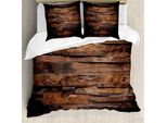 Abakuhaus Set Copripiumino Per Letto Singolo, Legno Scuro Grezzo, Antiacaro, Adatto A Chi Soffre Di Allergie, Con Federa, 155 Cm X 220 Cm - 80 X 80 Cm, Marrone Scuro