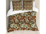 Abakuhaus Copripiumino Paisley, Motivo Persian Teardrop, Antiacaro E Anallergico, Con Federe, 155 Cm X 220 Cm - 80 X 80 Cm, Multicolore