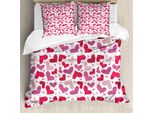 Abakuhaus Copripiumino Valentines, Affetto, Antiacaro, Adatto A Chi Soffre Di Allergie, Con Federe, 155 Cm X 220 Cm - 80 X 80 Cm, Rosa Rubino Rosa Essiccata