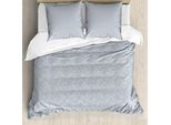 Abakuhaus Copripiumino Con Motivo Floreale E Foglie, Antiacaro E Anallergico, Con Federe, 200 Cm X 200 Cm - 80 X 80 Cm, Blu, Grigio, Marrone Chiaro