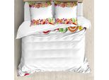 Abakuhaus Copripiumino Zuckerstange, Cornice Urlaub Snacks, Antiacaro E Anallergico Con Federe, 200 Cm X 200 Cm - 80 X 80 Cm, Multicolore
