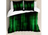Abakuhaus Copripiumino Verde Bosco, Motivo Tecnologico, Antiacaro, Adatto A Chi Soffre Di Allergie, Con Federe, 155 Cm X 220 Cm - 80 X 80 Cm, Verde Nero