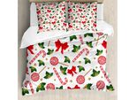 Abakuhaus Copripiumino Zuckerstange, Vischio E Caramelle, Antiacaro, Adatto A Chi Soffre Di Allergie, Con Federe, 155 Cm X 220 Cm - 80 X 80 Cm, Multicolore