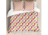 Abakuhaus Eis Copripiumino, Deliziosi Deserti Estivi, Antiacaro, Adatto A Chi Soffre Di Allergie, Con Federe, 155 Cm X 220 Cm - 80 X 80 Cm, Multicolore