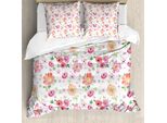 Abakuhaus Copripiumino Rosa Pallido, Prato Acquerellato, Antiacaro, Adatto A Chi Soffre Di Allergie, Con Federe, 155 Cm X 220 Cm - 80 X 80 Cm, Multicolore