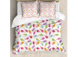 Abakuhaus Eis Copripiumino, Cartoon Colori Vivaci, Antiacaro Adatto A Chi Soffre Di Allergie Con Federe, 155 Cm X 220 Cm - 80 X 80 Cm, Multicolore