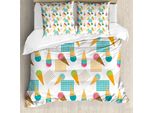 Abakuhaus Eis Copripiumino, Motivo Geometrico, Antiacaro, Adatto A Chi Soffre Di Allergie, Con Federe, 200 Cm X 200 Cm - 80 X 80 Cm, Multicolore