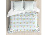 Abakuhaus Eis Copripiumino, Pastell Hipster Estate, Antiacaro Adatto A Chi Soffre Di Allergie Con Federe, 200 Cm X 200 Cm - 80 X 80 Cm, Multicolore