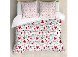 Abakuhaus Copripiumino Valentines, Frecce Di Cupido, Antiacaro, Adatto A Chi Soffre Di Allergie, Con Federe, 200 Cm X 200 Cm - 80 X 80 Cm, Nero, Rosso, Bianco