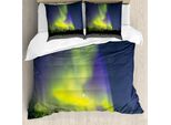 Abakuhaus Alaska Copripiumino, Aurora Borealis Wald, Antiacaro, Adatto A Chi Soffre Di Allergie, Con Federe, 200 Cm X 200 Cm - 80 X 80 Cm, Multicolore