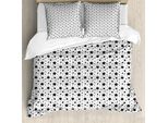 Abakuhaus Copripiumino Star, Motivo Astratto Monocromatico, Antiacaro, Adatto A Chi Soffre Di Allergie, Con Federe, 200 Cm X 200 Cm - 80 X 80 Cm, Bianco E Nero