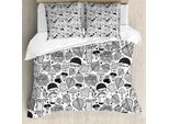 Abakuhaus Copripiumino Igel, Bosco Ecologico, Antiacaro, Adatto A Chi Soffre Di Allergie, Con Federe, 200 Cm X 200 Cm - 80 X 80 Cm, Bianco E Nero