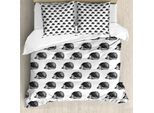 Abakuhaus Copripiumino Igel, Motivo Animale Sfuggente, Antiacaro, Adatto A Chi Soffre Di Allergie, Con Federe, 200 Cm X 200 Cm - 80 X 80 Cm, Bianco E Nero