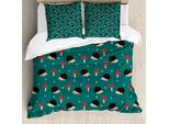 Abakuhaus Copripiumino Igel, Forest Life Funghi, Antiacaro, Adatto A Chi Soffre Di Allergie, Con Federe, 155 Cm X 220 Cm - 80 X 80 Cm, Multicolore