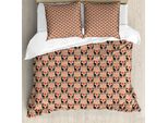 Abakuhaus Copripiumino Giraffa, Vintage Safari, Antiacaro, Adatto A Chi Soffre Di Allergie, Con Federe, 155 Cm X 220 Cm - 80 X 80 Cm, Multicolore