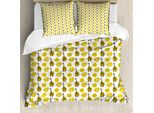 Abakuhaus Copripiumino Giraffa, Motivo Safari, Antiacaro, Adatto A Chi Soffre Di Allergie, Con Federe, 155 Cm X 220 Cm - 80 X 80 Cm, Giallo Verde Marrone Scuro