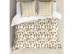 Abakuhaus Copripiumino Giraffa, Personaggi Romantici, Antiacaro, Adatto A Chi Soffre Di Allergie, Con Federe, 200 Cm X 200 Cm - 80 X 80 Cm, Marrone Chiaro, Rosa, Giallo