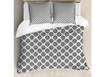 Abakuhaus Copripiumino Stammes, Grunge, Antiacaro, Adatto A Chi Soffre Di Allergie, Con Federe, 155 Cm X 220 Cm - 80 X 80 Cm, Bianco E Nero