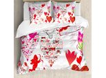 Abakuhaus Copripiumino, Arco Di Cupido Con Uccellini, Antiacaro, Adatto A Chi Soffre Di Allergie, Con Federe, 155 Cm X 220 Cm - 80 X 80 Cm, Multicolore