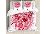 Abakuhaus Copripiumino Liebe, Liebe è Nell'aria, Antiacaro, Adatto A Chi Soffre Di Allergie, Con Federe, 200 Cm X 200 Cm - 80 X 80 Cm, Rosa Pallido Vermiglio