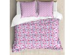 Abakuhaus Copripiumino Viola, Composizione Sentimentale, Antiacaro, Adatto A Chi Soffre Di Allergie, Con Federe, 155 Cm X 220 Cm - 80 X 80 Cm, Multicolore