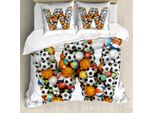 Abakuhaus Lettera W Copripiumino, Tema Sportivo, Antiacaro, Adatto A Chi Soffre Di Allergie, Con Federe, 155 Cm X 220 Cm - 80 X 80 Cm, Multicolore