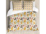 Abakuhaus Copripiumino Con Animali Cartoon, Forest Life, Antiacaro, Adatto A Chi Soffre Di Allergie, Con Federe, 200 Cm X 200 Cm - 80 X 80 Cm, Multicolore