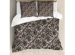 Abakuhaus Copripiumino Gotico, Fiori Farfalle Pizzo, Antiacaro Adatto A Chi Soffre Di Allergie Con Federe, 155 Cm X 220 Cm - 80 X 80 Cm, Marrone Scuro