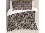 Abakuhaus Copripiumino Gotico, Nature Inspired Feminine, Antiacaro, Adatto A Chi Soffre Di Allergie, Con Federe, 155 Cm X 220 Cm - 80 X 80 Cm, Marrone Chiaro E Nero