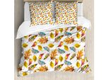 Abakuhaus Copripiumino Acquerello, Foglie Fal Stagione, Antiacaro, Adatto A Chi Soffre Di Allergie, Con Federe, 155 Cm X 220 Cm - 80 X 80 Cm, Multicolore