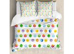 Abakuhaus Copripiumino Acquerello, Pois Astratti, Antiacaro, Adatto A Chi Soffre Di Allergie, Con Federe, 155 Cm X 220 Cm - 80 X 80 Cm, Multicolore