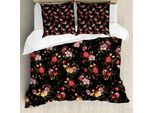 Abakuhaus Copripiumino Acquerello, Vintage Rose Garden, Antiacaro, Adatto A Chi Soffre Di Allergie, Con Federe, 155 Cm X 220 Cm - 80 X 80 Cm, Multicolore
