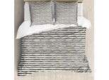 Abakuhaus Copripiumino Anker, Strisce Nere Cruise, Antiacaro, Adatto A Chi Soffre Di Allergie, Con Federe, 155 Cm X 220 Cm - 80 X 80 Cm, Sabbia, Marrone, Bianco