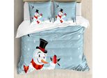 Abakuhaus Copripiumino Schneemann, Silvester VöGel, Antiacaro, Adatto A Chi Soffre Di Allergie, Con Federe, 155 Cm X 220 Cm - 80 X 80 Cm, Multicolore